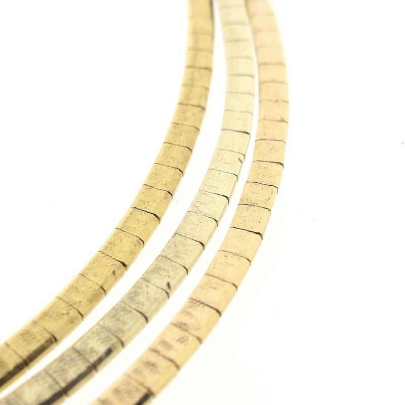 Image 4 of Tricolor gold omega link necklace