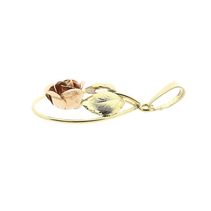 Image 10 of Two-tone gold pendant | Floral design