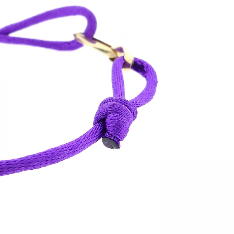 Image 5 of Forever Knots® Handmade Purple Satin Bracelet with Gold Link
