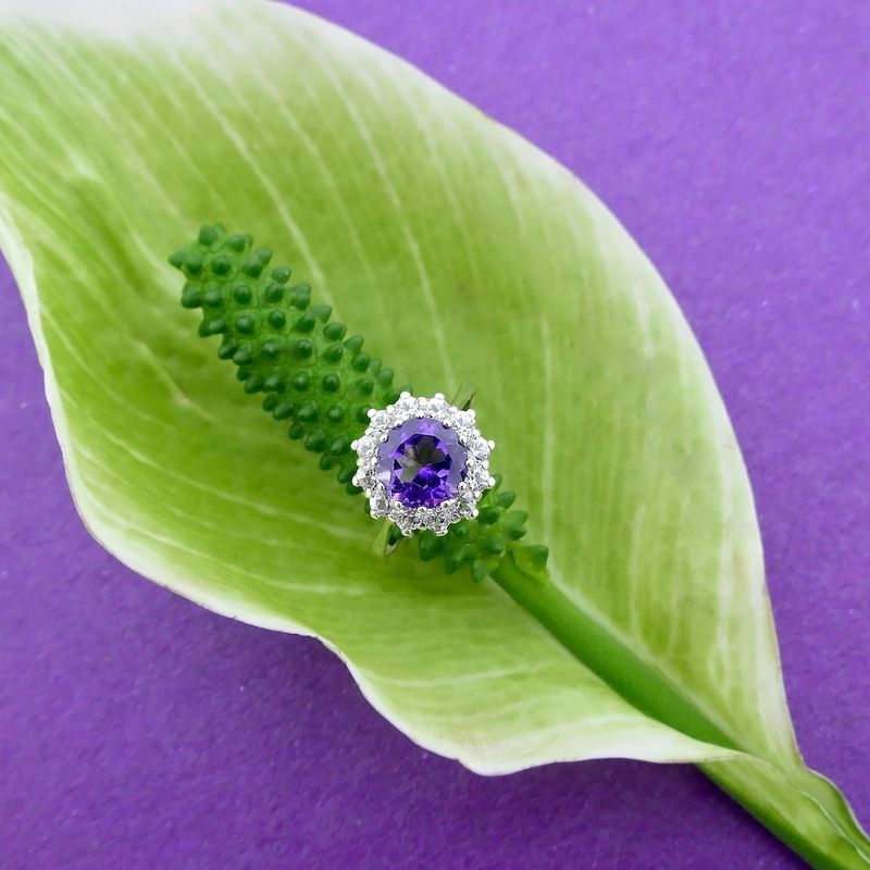 Image 2 of 8 Ct. Entourage/cocktail ring with amethyst and zirconia