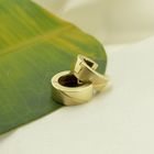 Image 2 of Gold matted hinged hoop earrings.