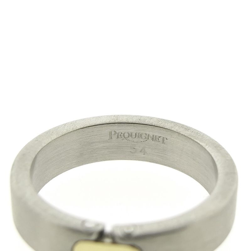 Image 5 of Pequignet two-tone steel ring with yellow gold