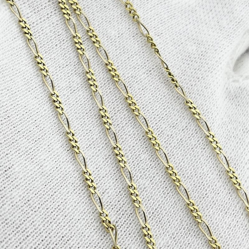 Image 8 of Two-tone gold Figaro link chain