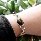 Image 11 of Vintage silver bracelet with tiger eyes | 20.5 cm