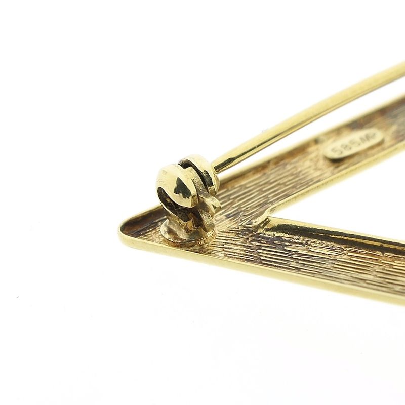 Image 7 of Golden fantasy brooch with diamond | 0.02 ct.