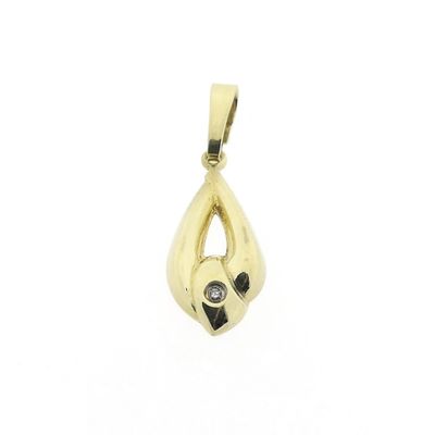 Gold subtle pendant with diamond | 0.005 ct. Image 1 of Gold subtle pendant with diamond | 0.005 ct.