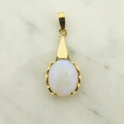 Image 1 of Gold pendant with white opal | Vintage