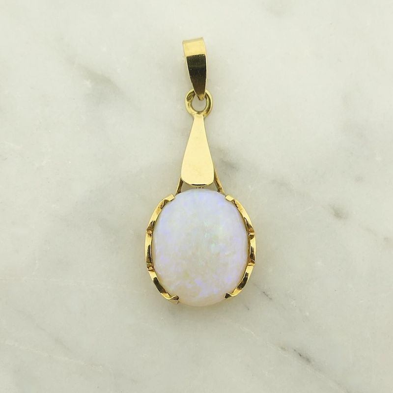 Image 1 of Gold pendant with white opal | Vintage