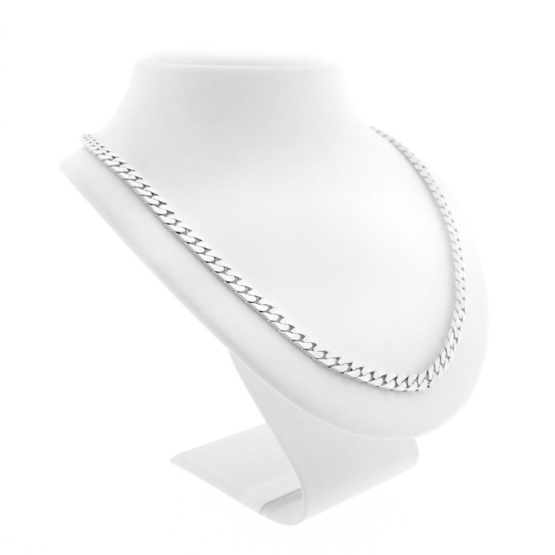 Image 7 of Silver flat gourmet link chain | 50 cm