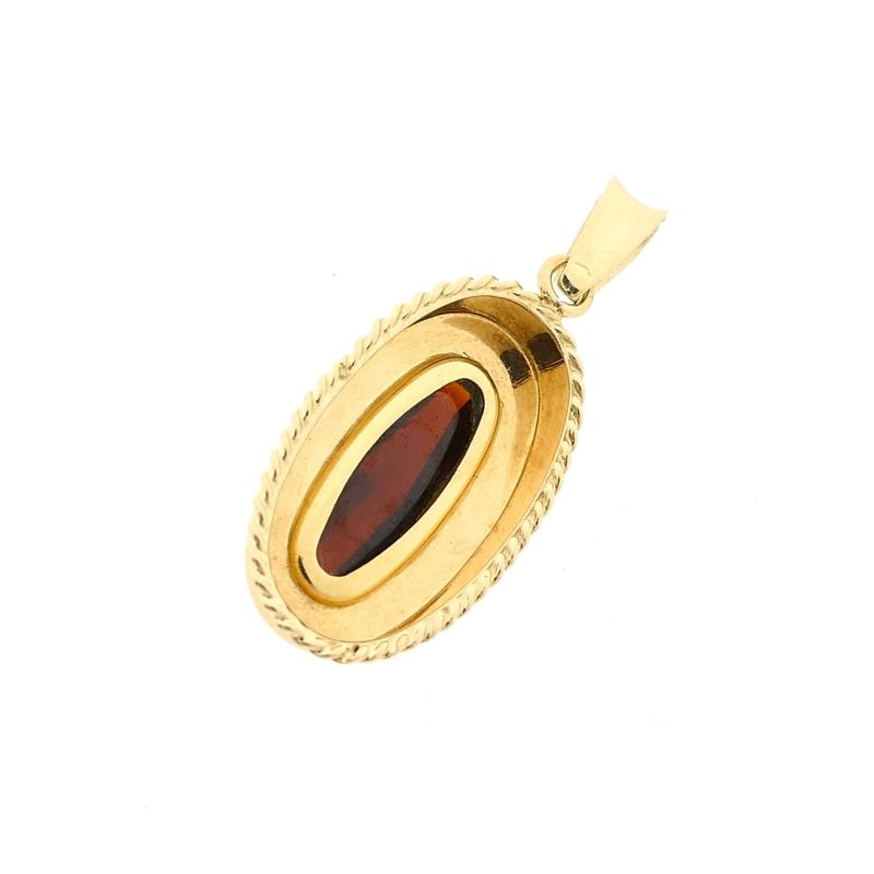 Image 3 of Vintage Gold Pendant with Garnet
