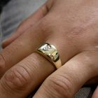 Image 2 of Gold men's ring with diamond; 0.20 ct.