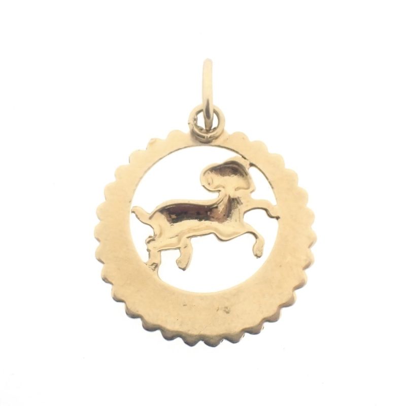 Image 8 of Gold zodiac sign pendant; Aries