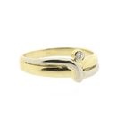 Image 4 of Two-tone gold solitaire ring with diamond; 0.02 ct.