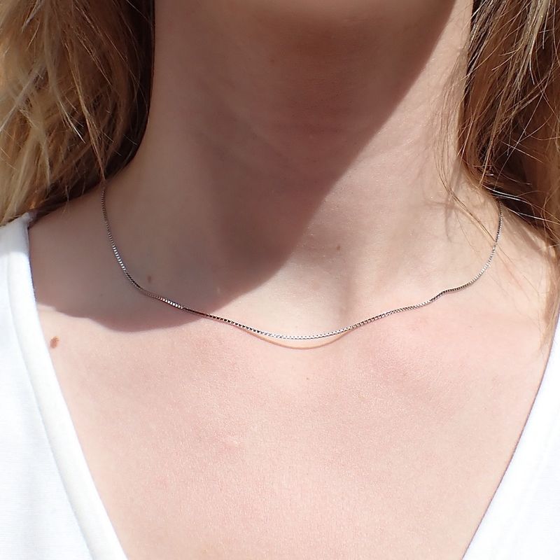 Image 3 of White gold Venetian necklace | 42 cm