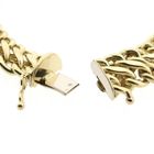 Afbeelding 6 van Gouden Franse gourmetschakel armband | 19 cm