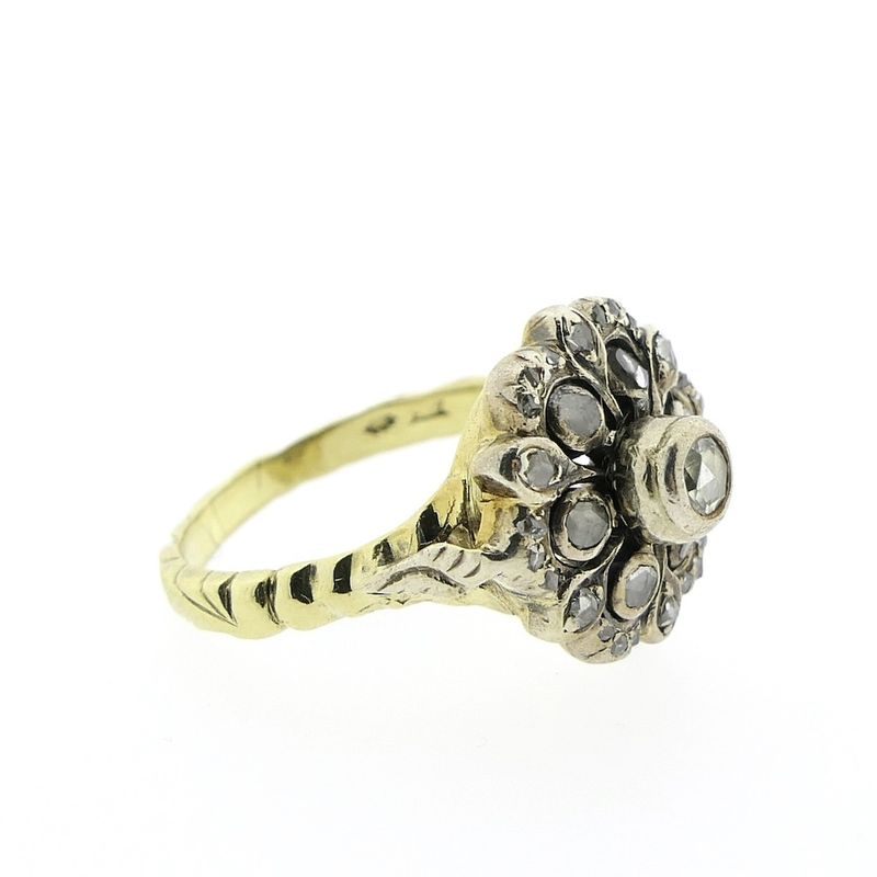 Image 10 of Two-tone entourage ring with 0.31 ct. diamonds | Vintage