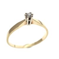 Gold solitaire ring with diamond 0.06 ct.