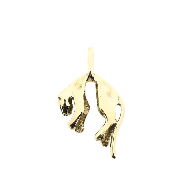 Image 3 of Gold Panther Pendant; Diamond 0.02 ct; 14K