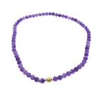Image 3 of Amethyst bead necklace with gold clasp; Antique | 52 cm
