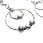 Image 2 of Silver earrings with two rings and balls | Ø 18 mm