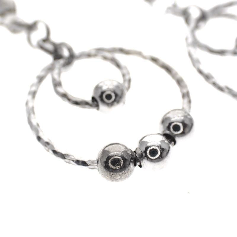 Image 2 of Silver earrings with two rings and balls | Ø 18 mm
