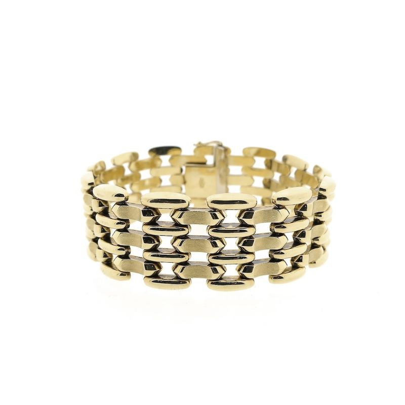 Image 3 of Gold Bismarck link bracelet | 21 cm
