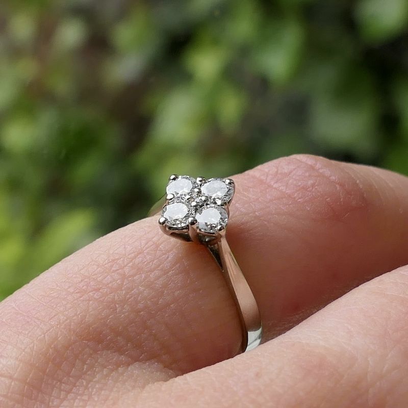 Image 8 of White gold ring with diamonds; 0.38 ct.