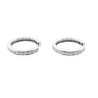Image 12 of White Gold Hoop Earrings with Diamonds; Approx. 0.76 ct.