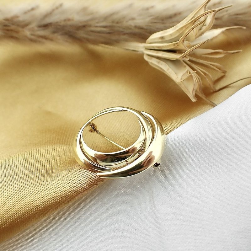 Image 8 of Vintage gold abstract brooch