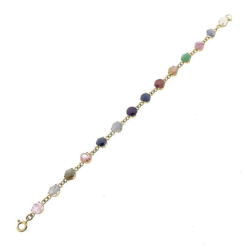 Image 3 of 18K bracelet with mixed gemstones | 17 cm
