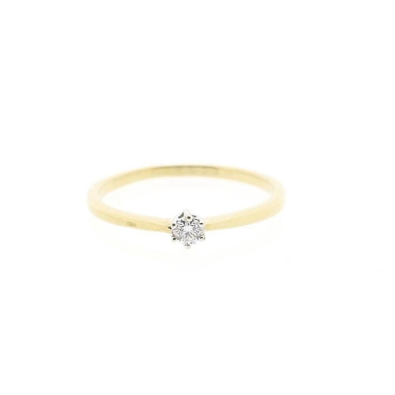 Image 3 of Gold solitaire ring with diamond | 0.07 ct.