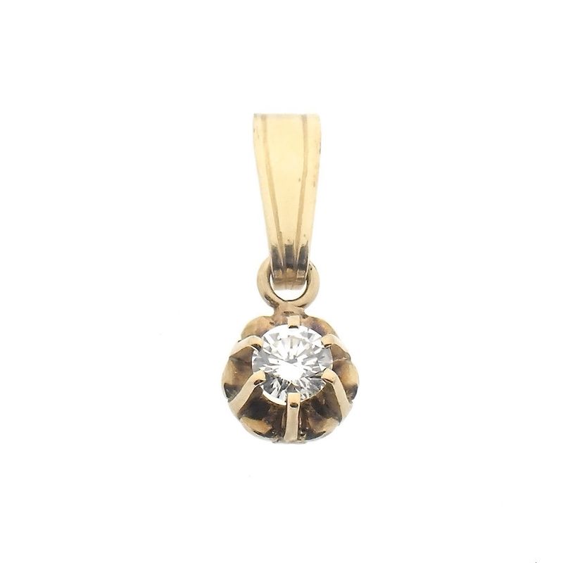 Image 5 of Gold pendant with diamond | 0.15 ct.