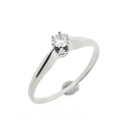 Image 1 of White gold solitaire ring with diamond | 0.16 ct.