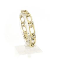 Two-tone gold wide gourmet link bracelet