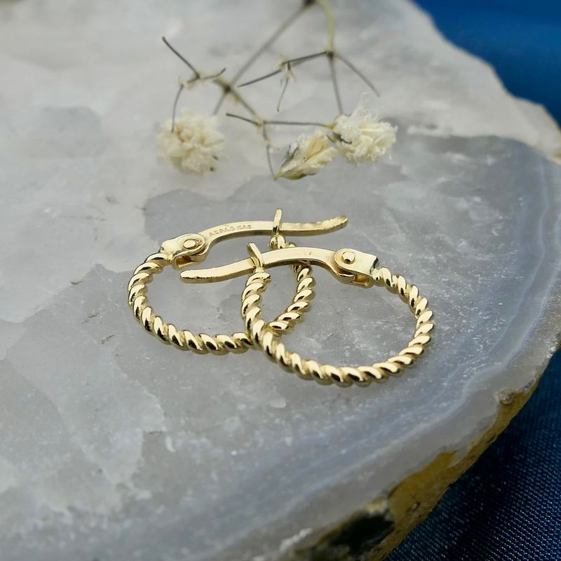 Image 2 of Gold twisted earrings