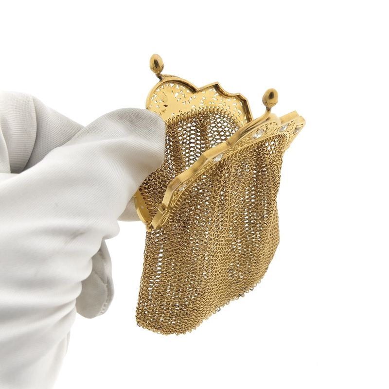 Image 5 of Antique gold purse with diamond | 0.64 ct.