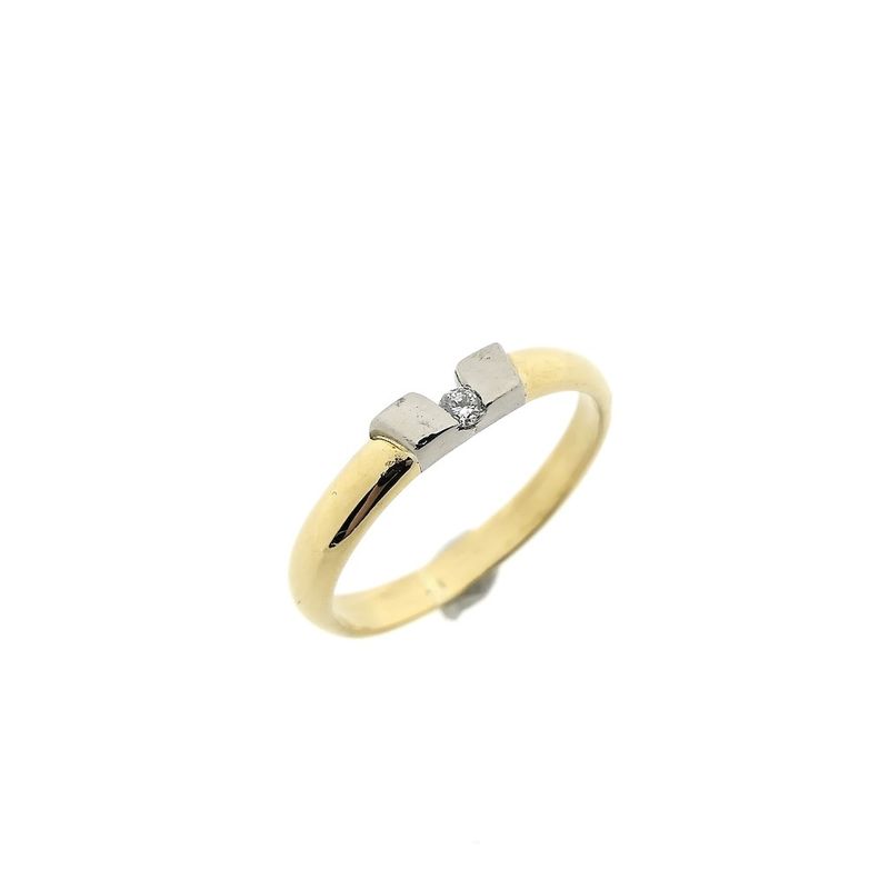 Image 1 of Two-tone gold ring with diamond
