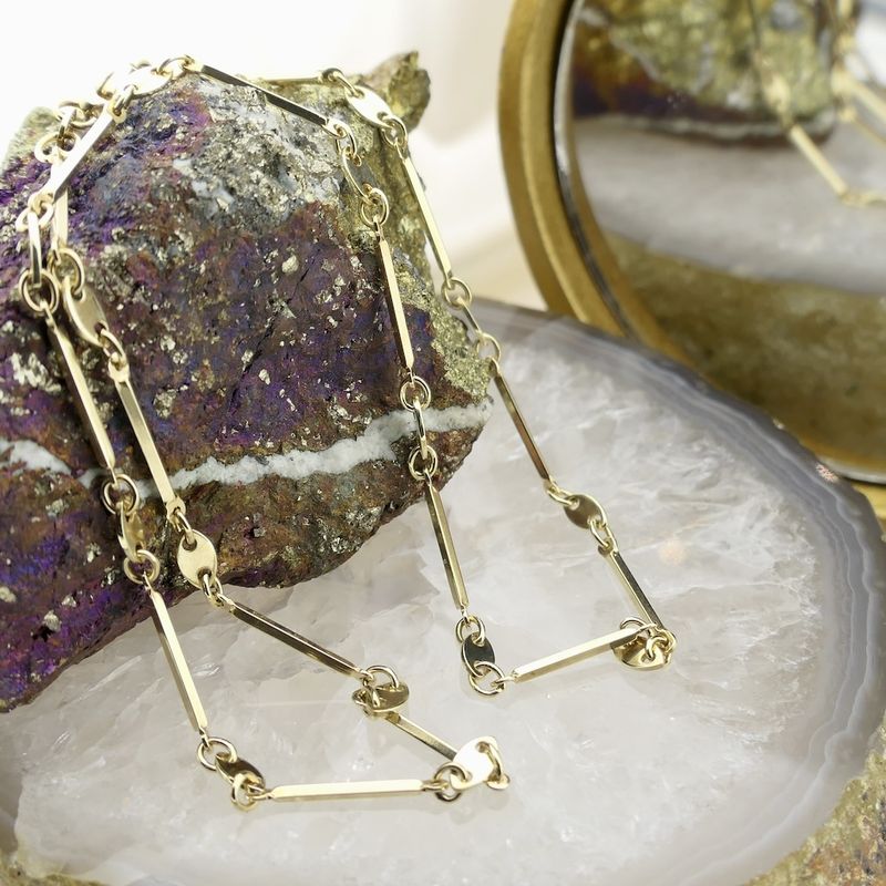 Image 2 of Gold chain with bars | 36.5 cm