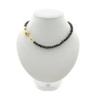 Image 1 of Antique garnet bead necklace with gold decorative clasp