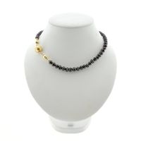 Antique garnet bead necklace with gold decorative clasp