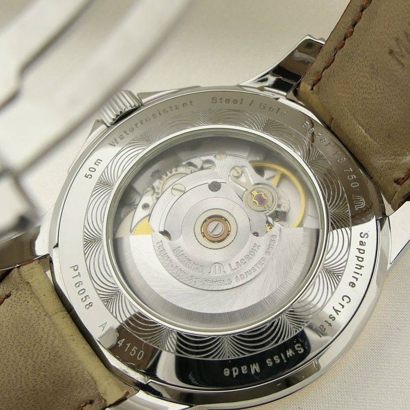 Image 9 of Maurice Lacroix Pontos Day-Date PT6058; Automatic 18k gold/steel men's watch