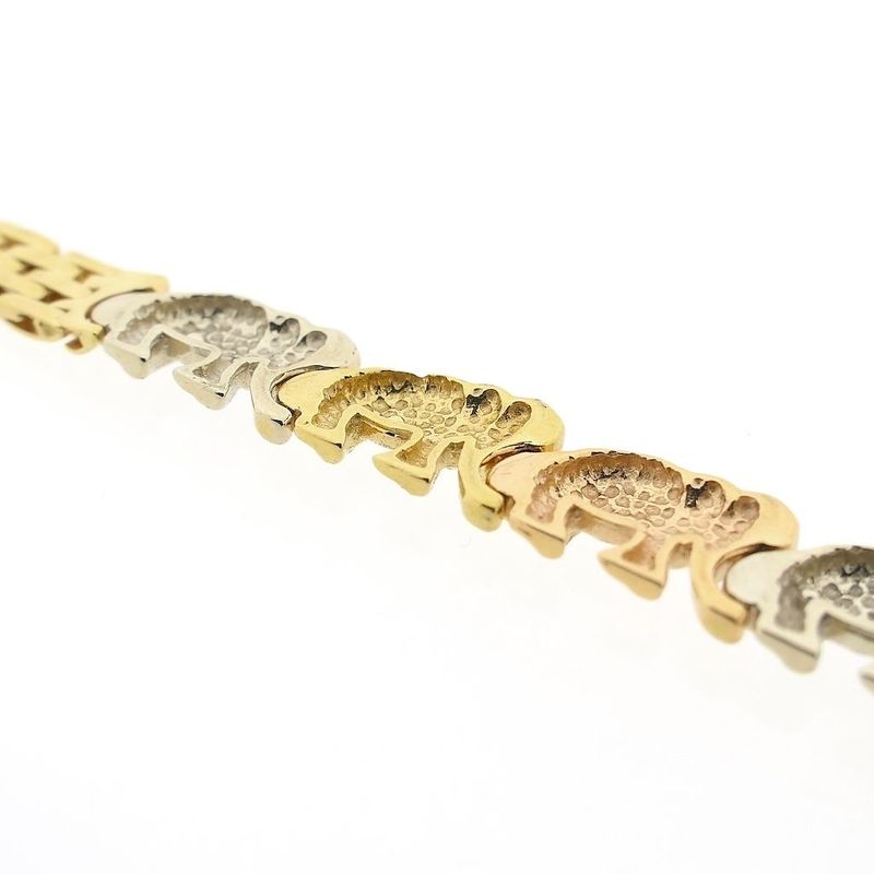 Image 7 of Tricolor gold bracelet with elephants