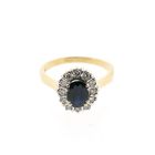 Image 3 of Gold Ring with Sapphire and Diamonds; 0.24 ct.