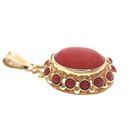 Image 2 of Vintage gold entourage pendant with red coral