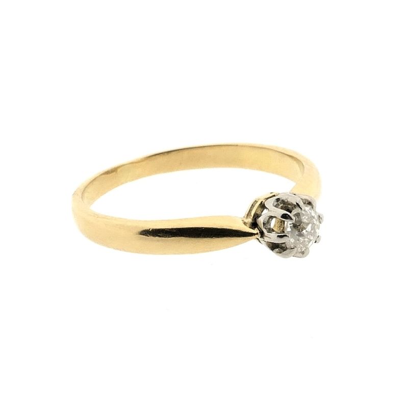 Image 5 of Gold solitaire ring with Bolshevik diamond