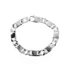 Image 1 of Silver wide bracelet with closed figaro links | 21.5 cm