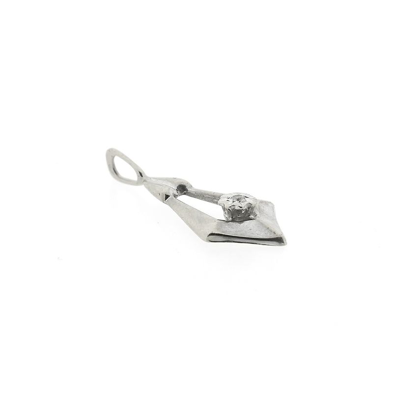 Image 3 of Subtle white gold pendant with 0.005 ct diamond.