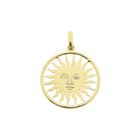 Image 1 of 18-karat gold pendant of a sun with a face | St. Moritz