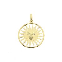 18-karat gold pendant of a sun with a face | St. Moritz