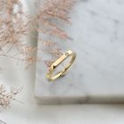 Image 2 of Subtle gold ring with 0.015 ct diamond.